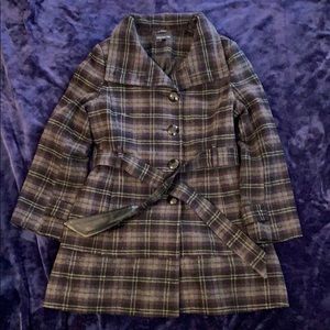 Grey & purple plaid Jones New York size 16 coat